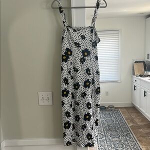 Floral Black and White Dress
